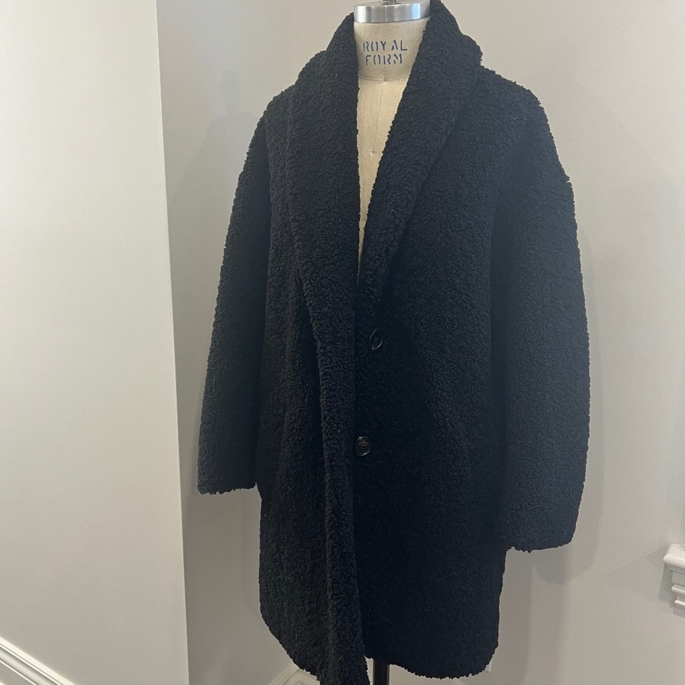 Zara Black Teddy Coat